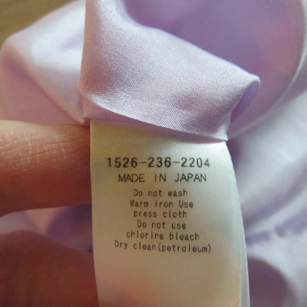 DRAWER JAPAN 100% Silk Ditsy Floral Pink Purple Shift Dress - Size 38 / Medium - Picture 15 of 16